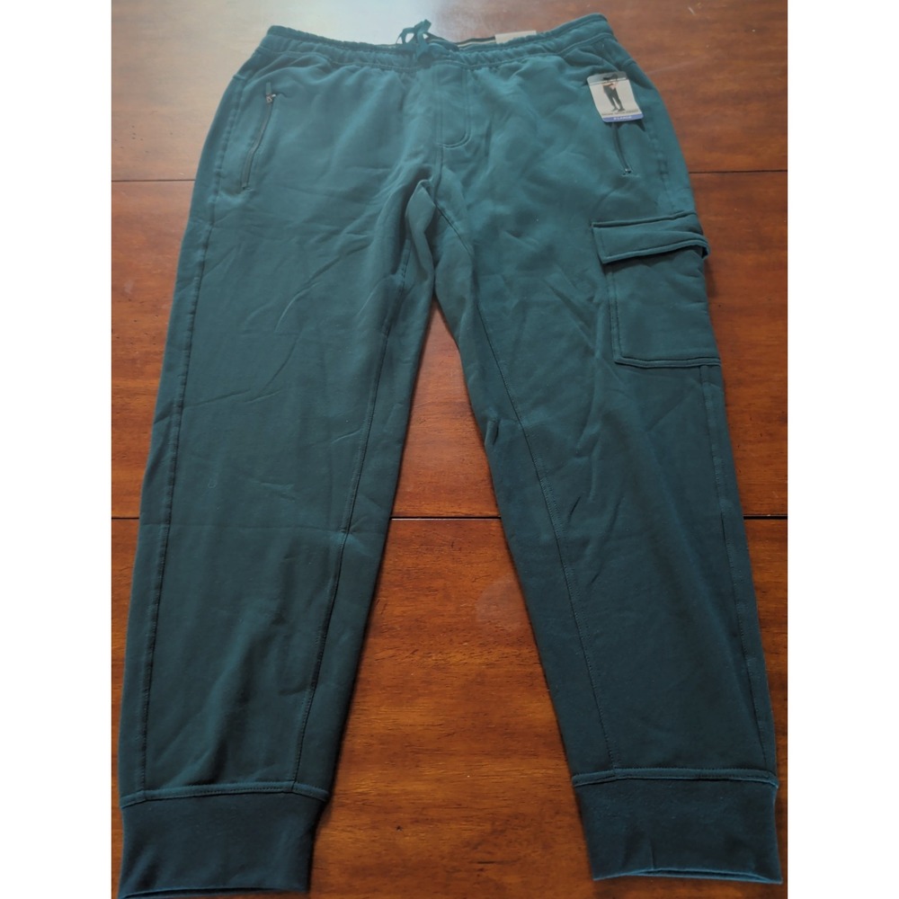 90Degree Men's XL Hunter Green Preformance Joggers Sweatpants W/ Zip Pockets